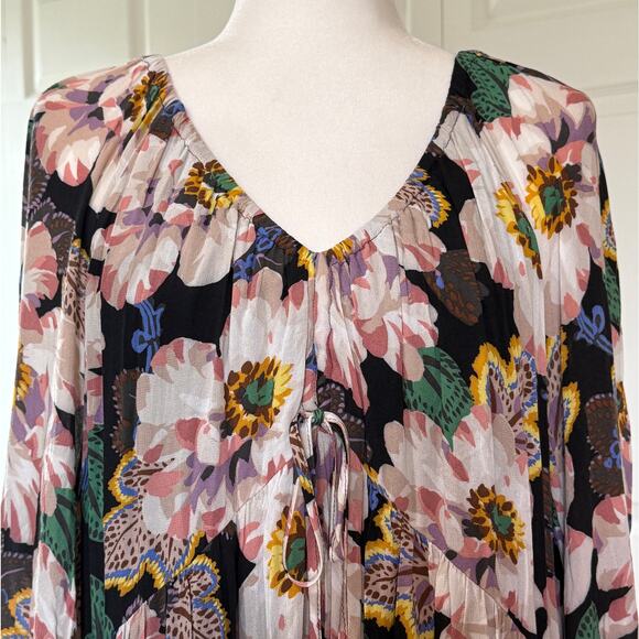 Anthropologie Tiered V Neck Floral Dress Balloon
Sleeves excellent Size XL Flowy - Picture 3 of 9